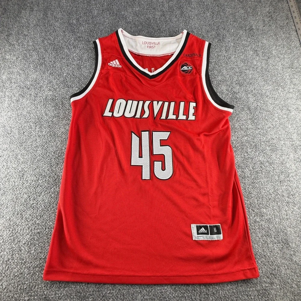 Adidas Louisville Cardinals Donovan Mitchell 45 Basketball Jersey Red Mens Small